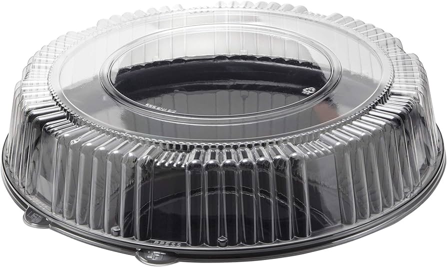 CheckMate A916BLPET Serving Tray 16" Black Round With Dome Lid