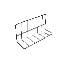 Cooler L Divider, Wire Coated Plastic Black 30" x 6" x 4"