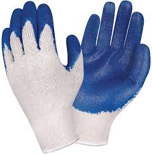 Cotton Working Gloves With Latex Coated - Medium