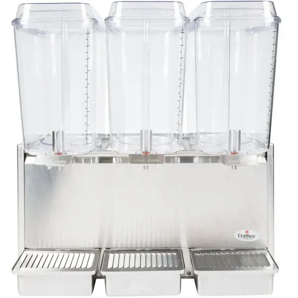 Crathco D35-3 Stainless Steel Drink Dispenser 3 Bowl