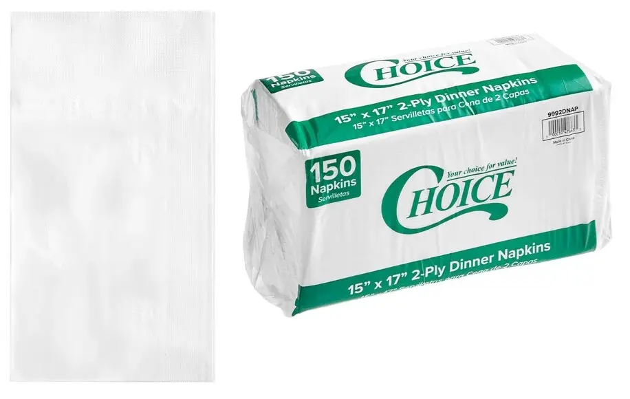 Dinner Napkin 15" X 17" 2Ply - White