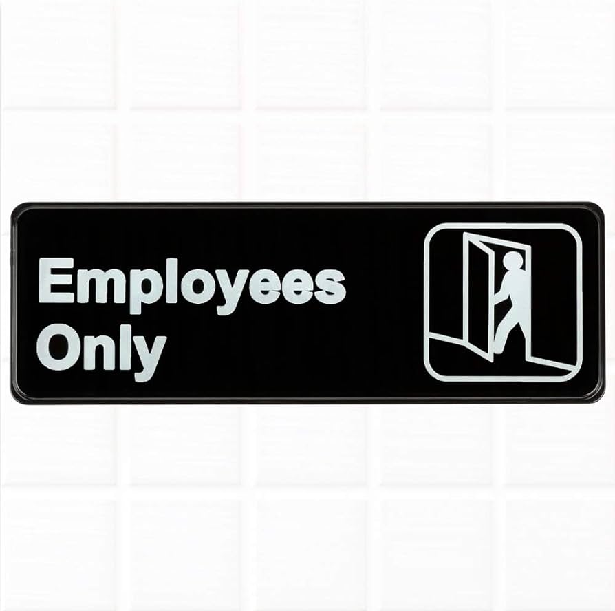 Employees Only Sign 3" x 9" Black