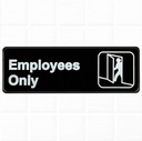 Employees Only Sign 3" x 9" Black