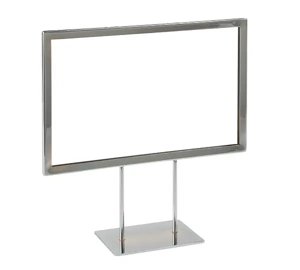 Flat Base Sign Frame Chrome 7" x 11"