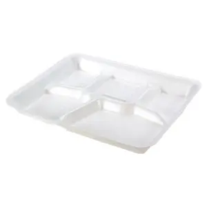 Genpak 10500 5 Compartment White Foam Serving Tray