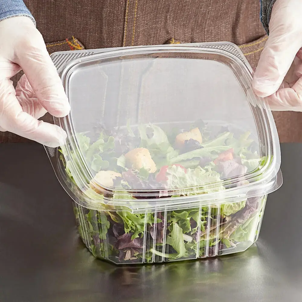 Genpak AD32 32 Oz Clear Hinged Deli Container