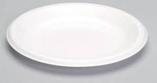 Genpak LAM09 9 Inch Round Laminated White Foam Plate