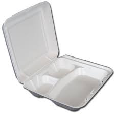 Genpak SN243VW To Go Box 3 Compartment Medium 8X8X3