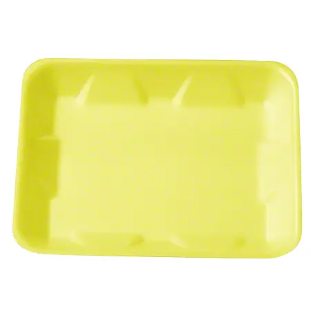 Genpak TR02P #2P Heavy Supermarket Food Tray Yellow