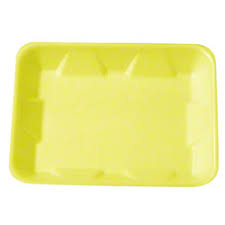 Genpak TR02P #2P Heavy Supermarket Food Tray Yellow