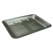 Genpak TR08P #8P Heavy Supermarket Food Tray Black