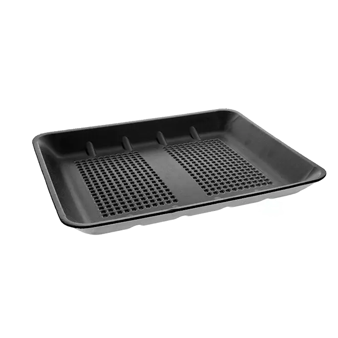 Genpak TR09H #9H Heavy Supermarket Food Tray Black