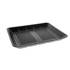 Genpak TR09H #9H Heavy Supermarket Food Tray Black