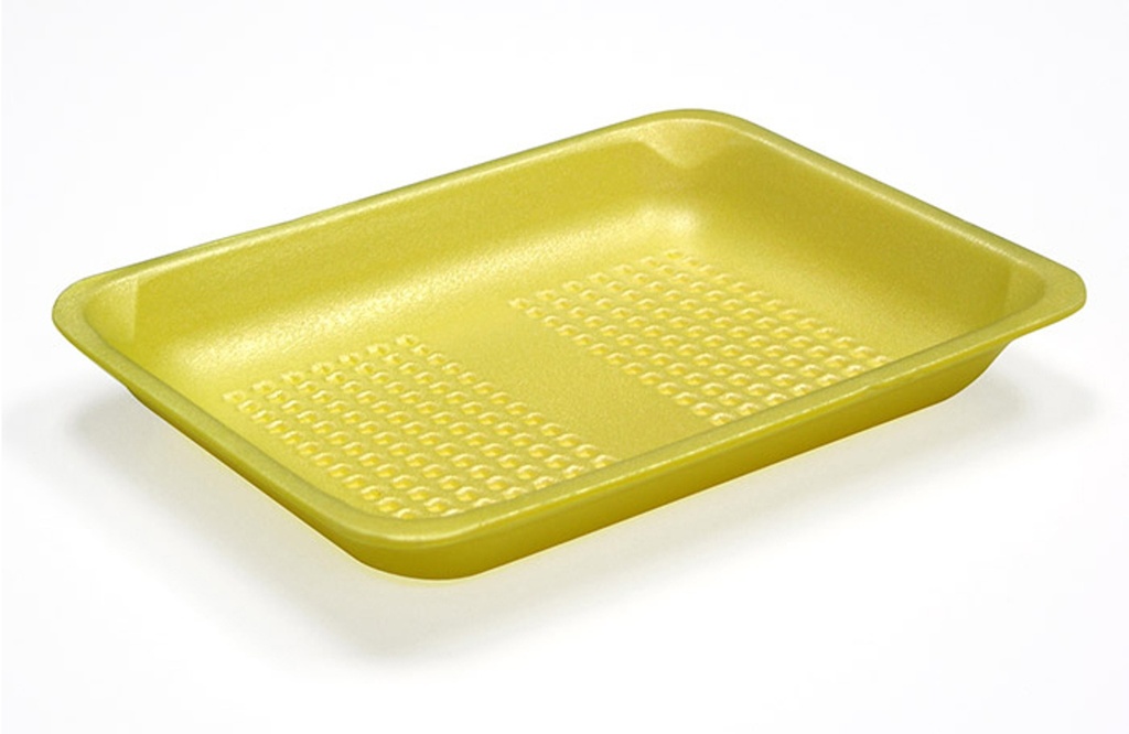 Genpak TR09H #9H Heavy Supermarket Food Tray Yellow