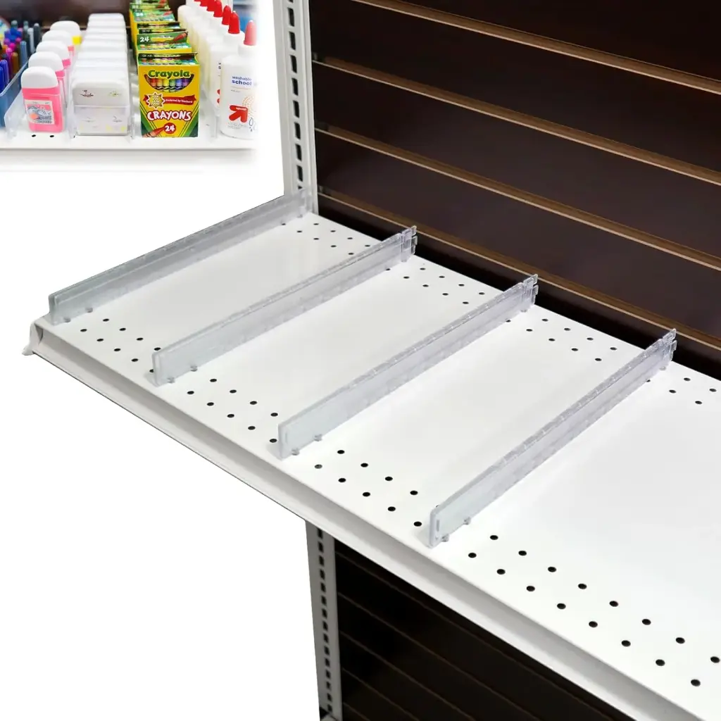Gondola Shelf End Kit Divider 5 x 10 Clear Angle