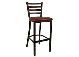 H&D 6145B Black Metal Dining Ladder Back Bar Stool
