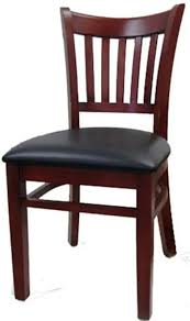 H&D 8642 Wood Dining Chair with Black Vinyl Seat