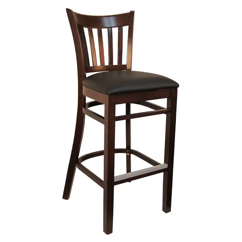 H&D 8642B Wood Bar Stool with Black Vinyl Seat