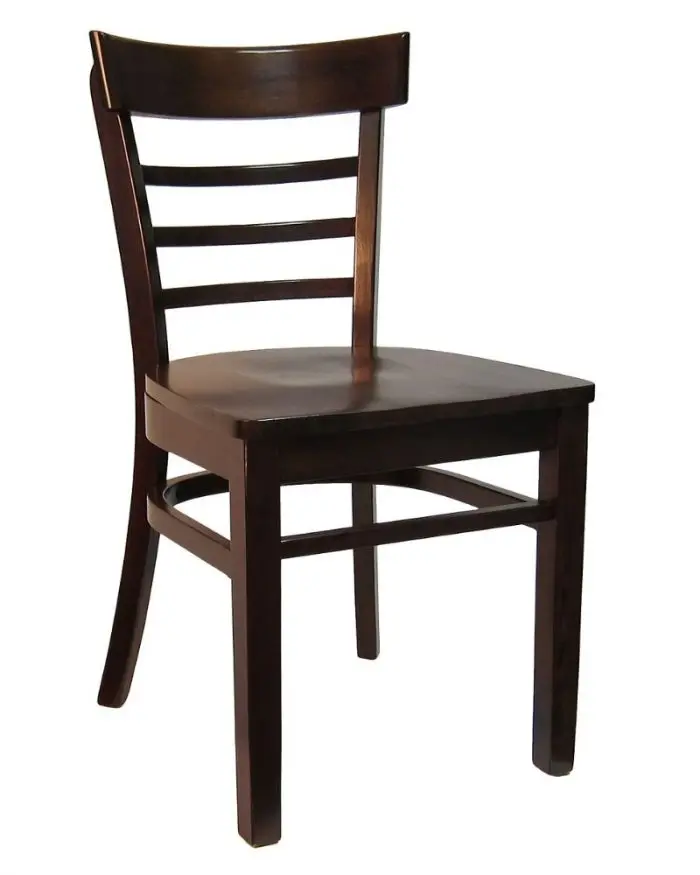 H&D 8676 Hardwood Ladder Back Chair with Wood Seat