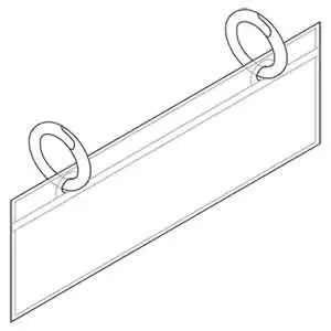 Hanging Sign Holder 4.75" x 1.75" Clear Vinyl
