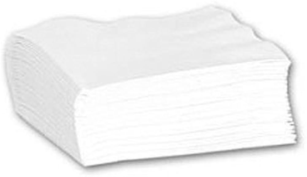 Hoffmasster 125023 Dinner Napkin 16" X 16" White, Flat Pack