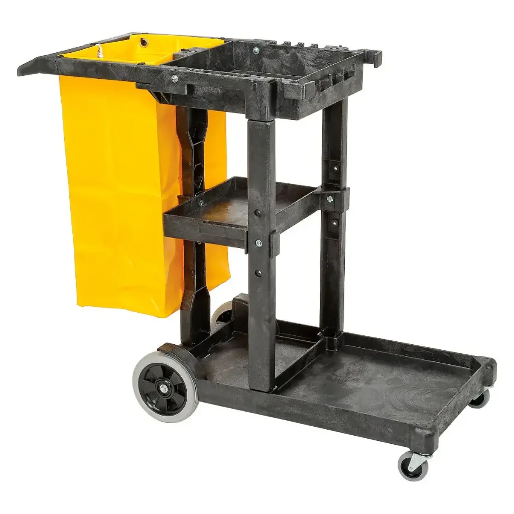 Janitorial Cart 3 Tier with Yellow Bag