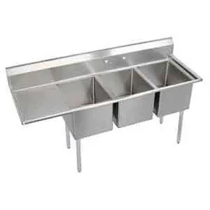 KTI CON-3-DL Sinks 3 Compartment Left