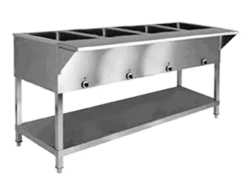 Klinger's Trading SW-4H-120 4 Sealed Well Electric Steam Table with Thermostat and Drain Included