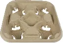 Molded Fiber Four Cups Drink Carriers For 8 - 32 Oz. cup