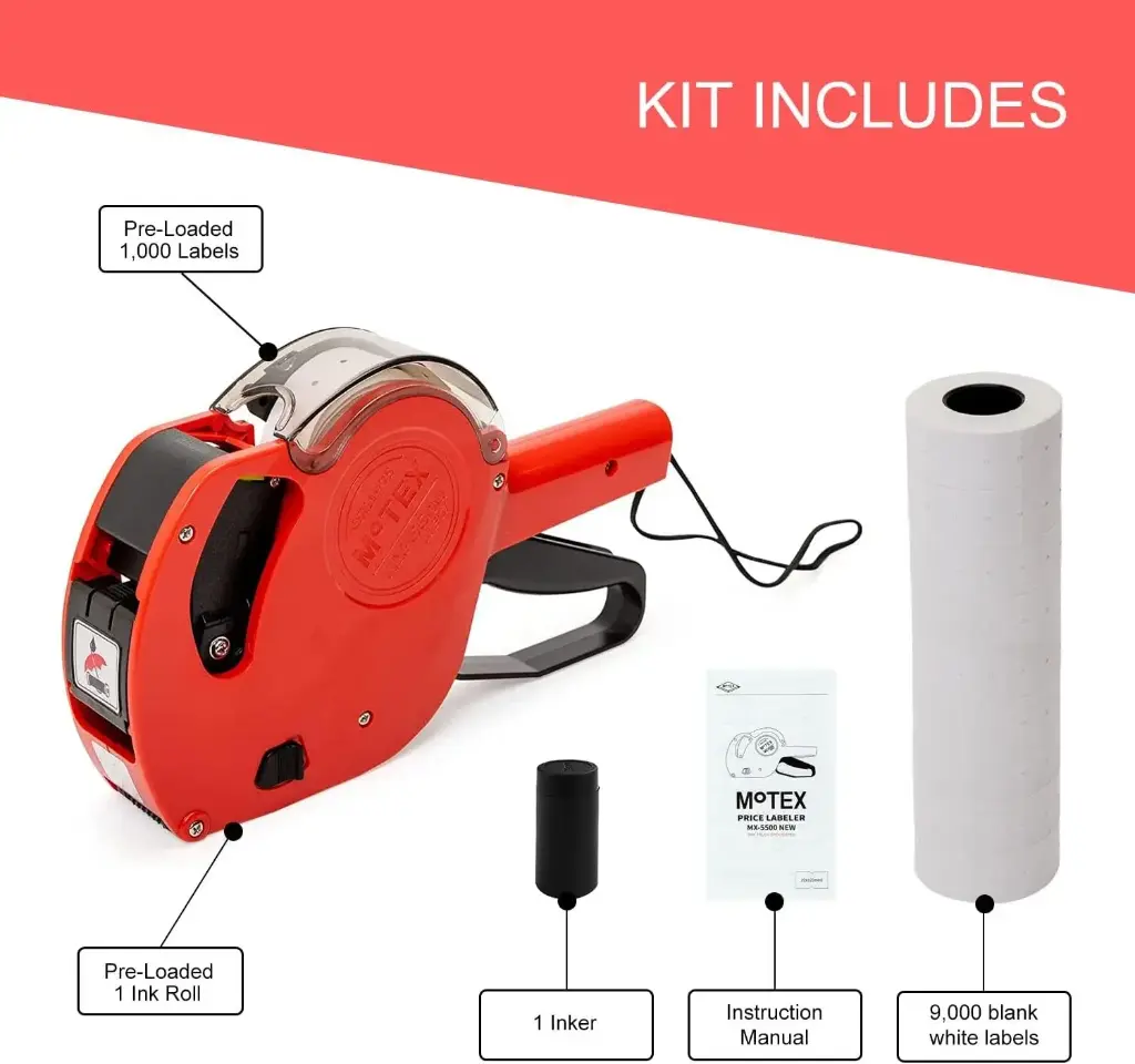 Motex White Price Label for MX-5500 Pricing Gun