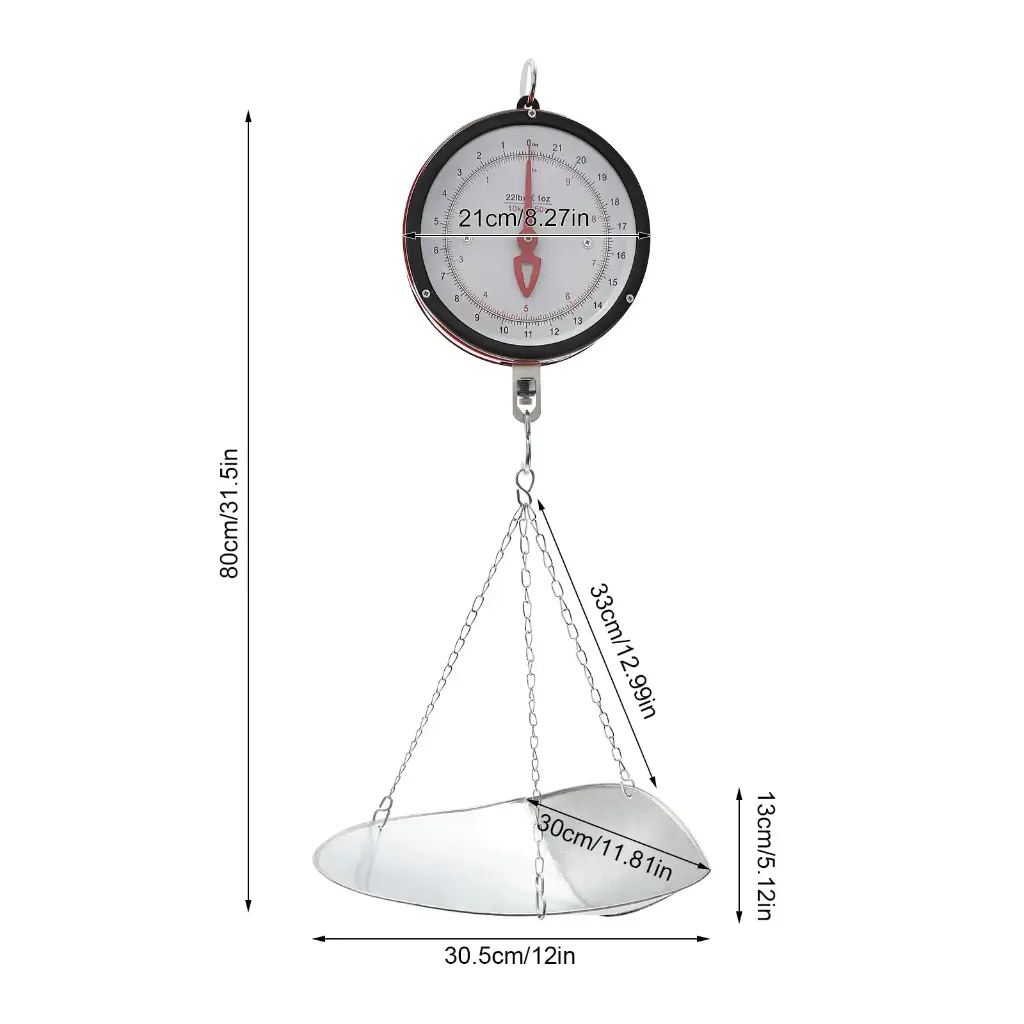 OMCAN DHS10KG22LB 22 Lbs Hanging Scale Two Dial