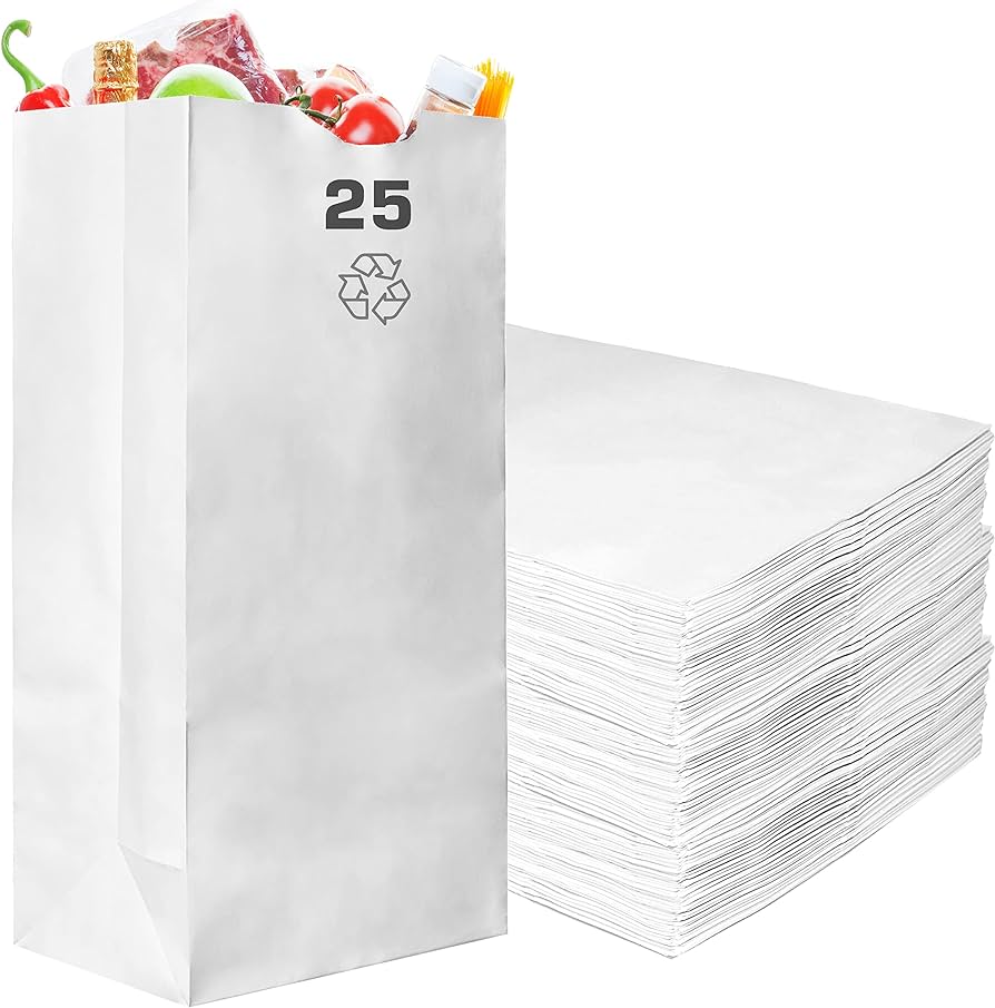 Paper Bag 25 Lb White Short