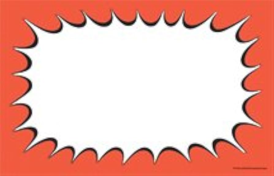 Price Card Burst 5 X 7 RED 100