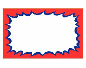 Price Card Burst 5 X 7 RED 100