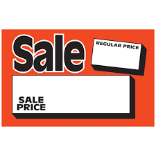 Price Card SALE 3 X 5 RED 100