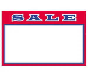 Price Card SALE 3 X 5 RED 100