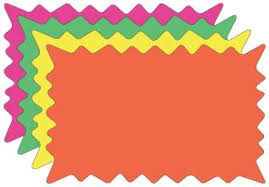 Price card 2 X 3 burst rainbow