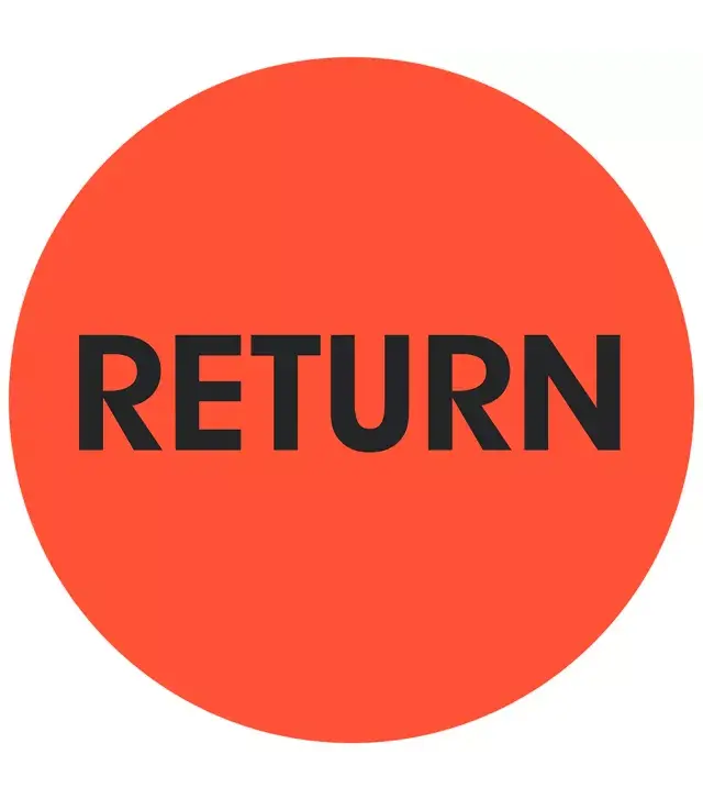 RETURN Orange Round Label