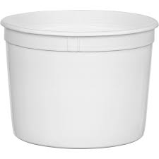 Round Food Container 64 Oz White
