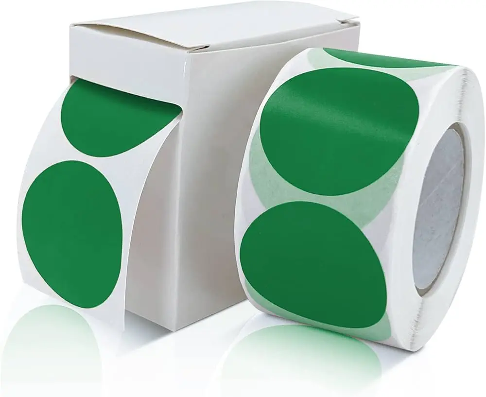 Round Label Sticker 1.5" Diameter Green
