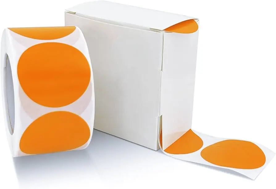 Round Label Sticker 1.5" Diameter Orange