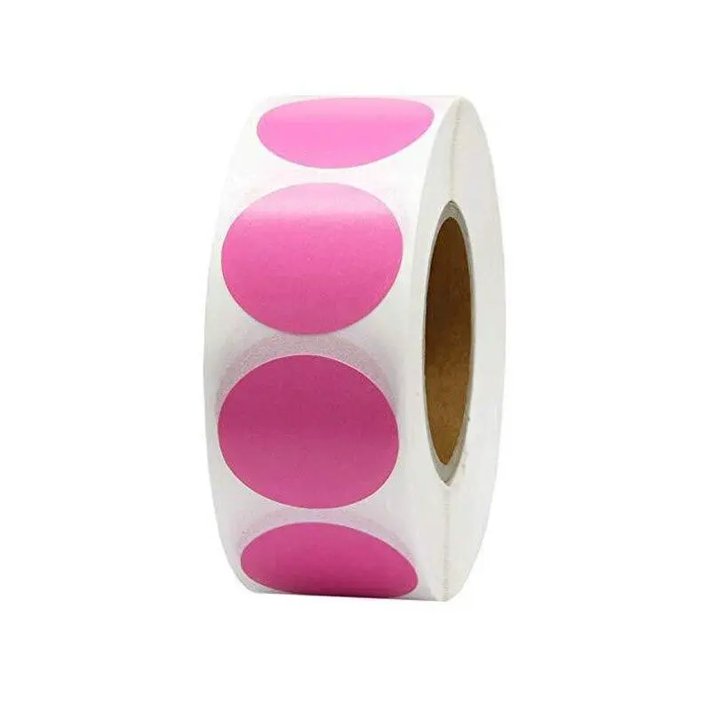 Round Label Sticker 1.5" Diameter Pink
