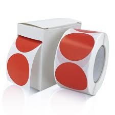 Round Label Sticker 1.5" Diameter Red
