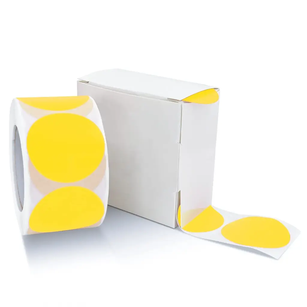 Round Label Sticker 1.5" Diameter Yellow