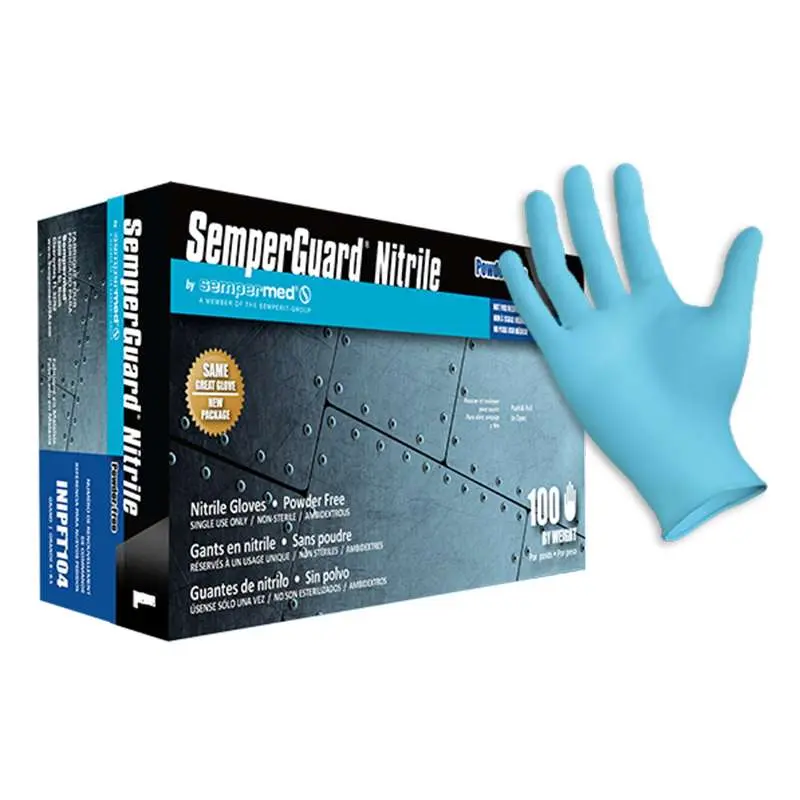 Sempermed GSNF 104 Powder Free Blue Nitrile Glove Large