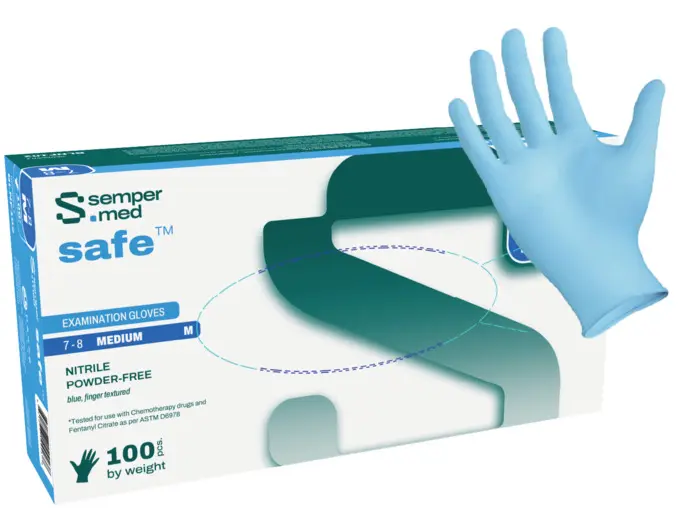 Sempermed GSNF 105 Powder Free Blue Nitrile Glove XL