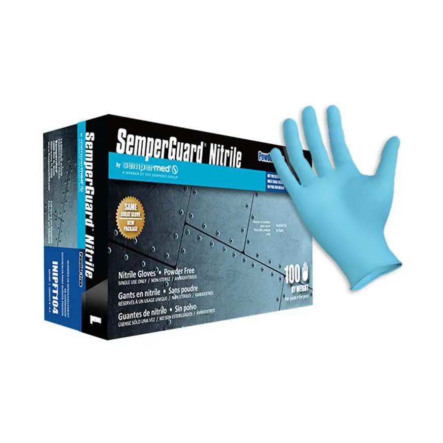 Sempermed INIPFT 103 Powder Free Blue Nitrile Glove Medium