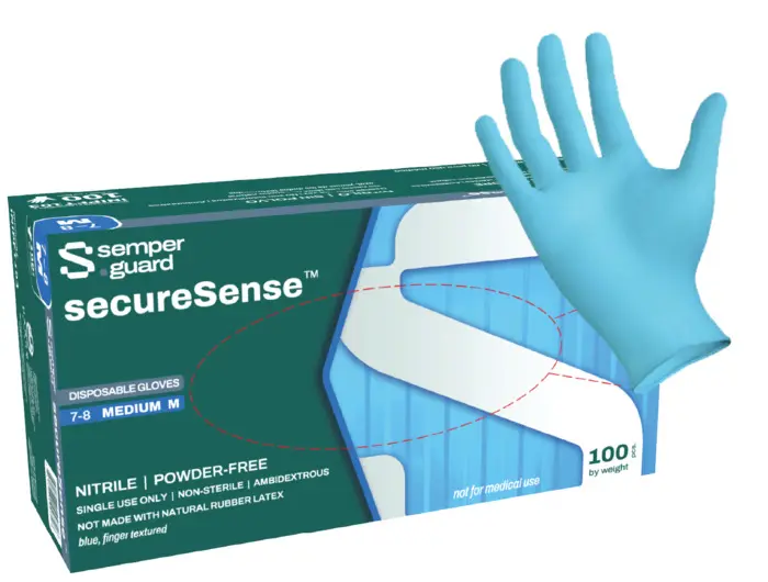 Sempermed INIPFT 104 Powder Free Blue Nitrile Glove Large
