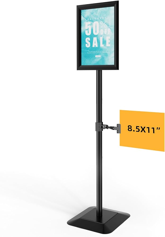 Sign Holder 11" x 8.5" Adjustable Heigth w/Base