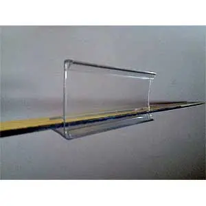 Sign Holder Clear 3" X 1.25" for Glass Shelf